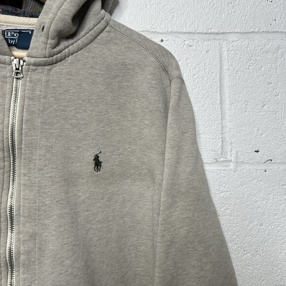Vintage Polo Ralph Lauren Aztec Zip-Up Hoodie Jacket “Grey” - Picture 4 of 10